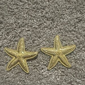 J Crew Gold Starfish Earrings
